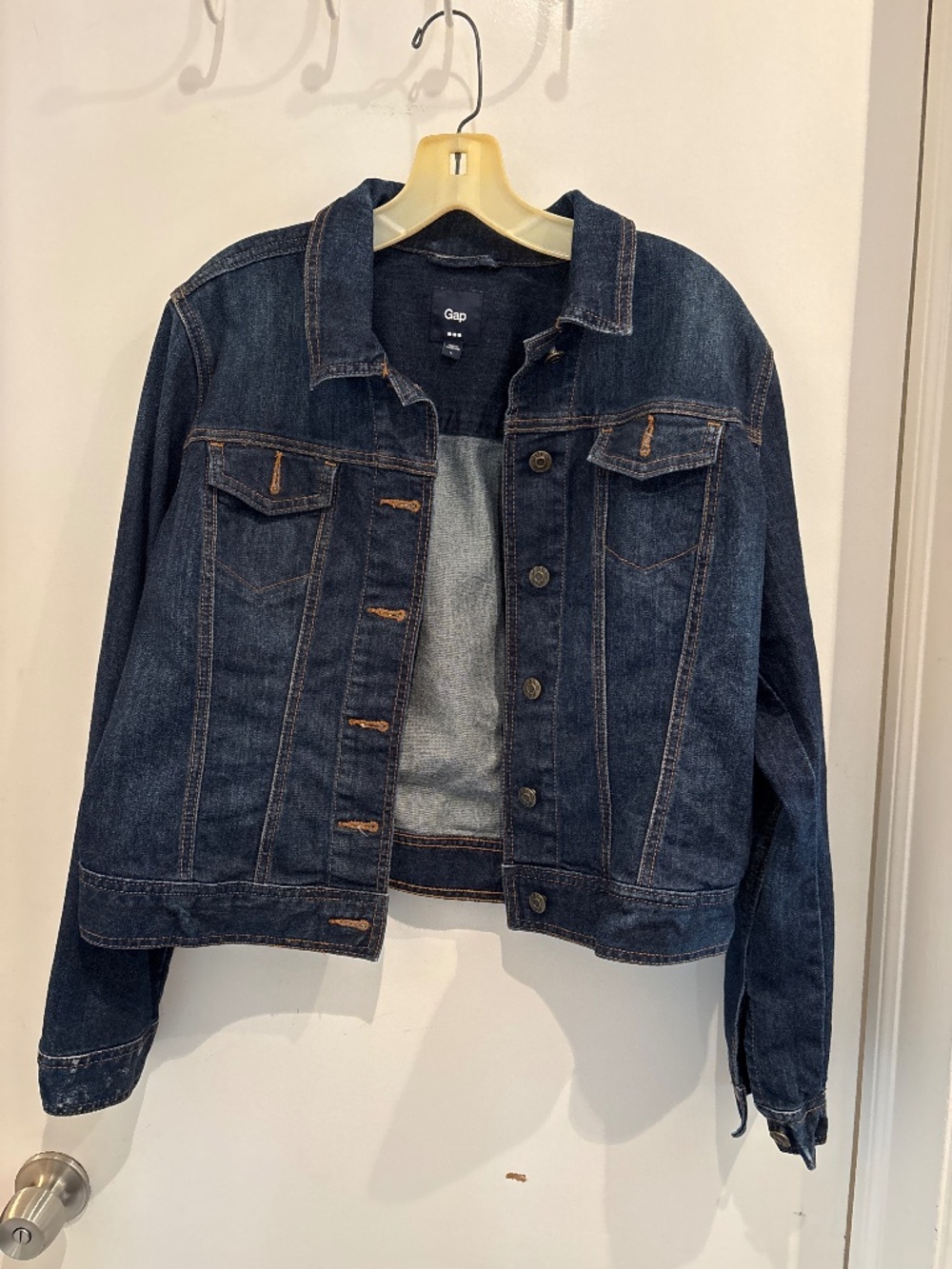 Blue jean jacket by Gap. Size L